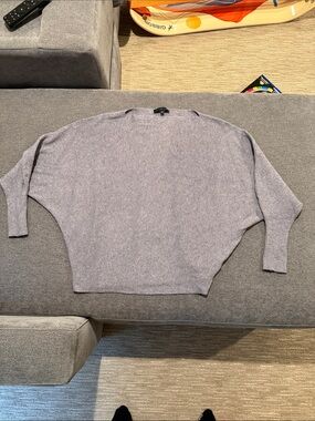 Joan Vass Light Gray Batwing Sweater